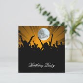 Disco Retro Dance Geburtstagsparty Einladung (Stehend Vorderseite)