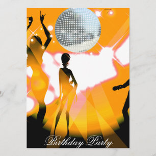 Disco-Retro-Geburtstagseinladung Einladung