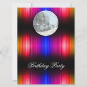 Disco Retro Geburtstagsparty Einladung (Vorderseite)