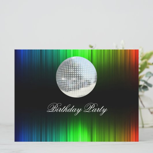 Disco Retro Geburtstagsparty Einladung (Stehend Vorderseite)
