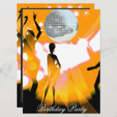 Disco Retro Geburtstagsparty Einladung (Vorne/Hinten)