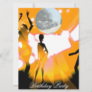 Disco Retro Geburtstagsparty Einladung