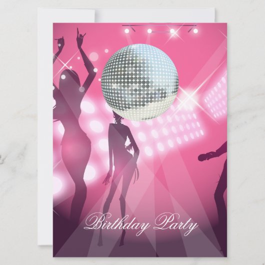 Disco Retro Geburtstagsparty Einladung (Vorderseite)