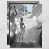 Disco Retro Geburtstagsparty Einladung (Vorne/Hinten)