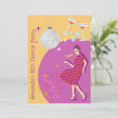 Disco Retro Groove! Party deiner Träume Einladung (Stehend Vorderseite)