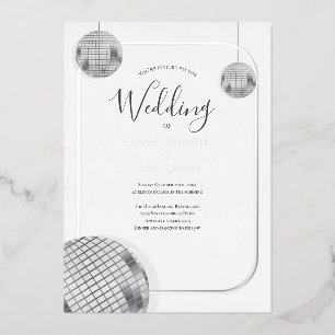 Disco-Retro-Hochzeit Folieneinladung