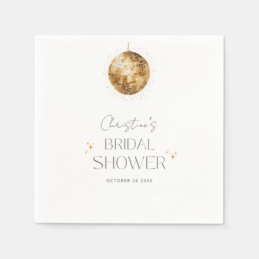 Disco Retro Party Brautparty Serviette (Vorderseite)