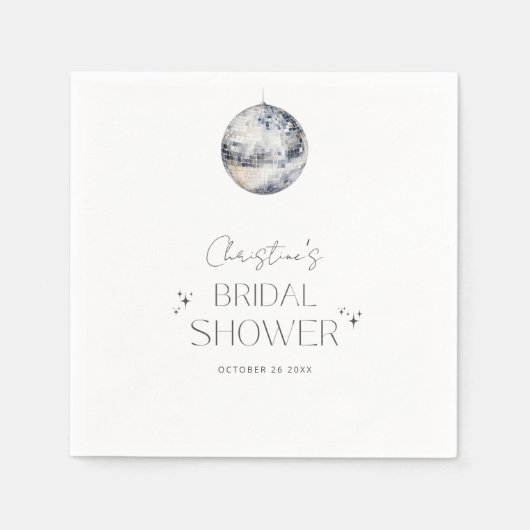 Disco Retro Party Brautparty Serviette (Vorderseite)