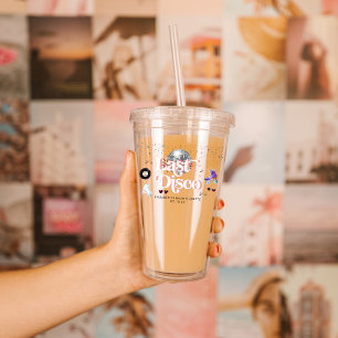 Disco Retro Roller Skaten   Bachelorette Acryltrinkbecher