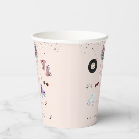 Disco Retro Roller Skaten | Bachelorette Pappbecher (Rechts)