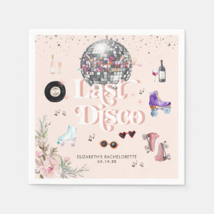 Disco Retro Rollschuhfahren   Junggesellinnenabsch Serviette
