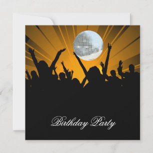 Disco Retro Tanz Geburtstagseinladung Einladung