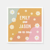 Disco Retro Wedding Cocktail Napkins Serviette (Vorderseite)