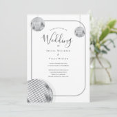 Disco Retro Wedding Einladung (Stehend Vorderseite)