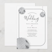 Disco Retro Wedding Einladung (Vorne/Hinten)