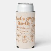 Disco Rodeo Cowgirl Bachelorette Cooler Selters Dosenkühler (Seltzer Vorderseite)