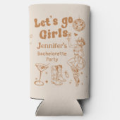 Disco Rodeo Cowgirl Bachelorette Cooler Selters Dosenkühler (Rückseite)