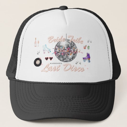 Disco Roller Skaten | Bachelorette Bride Tribe Truckerkappe (Vorderseite)