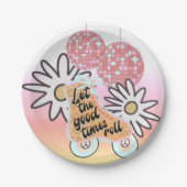 Disco Roller Skaten Girls Party Pappteller (Vorderseite)