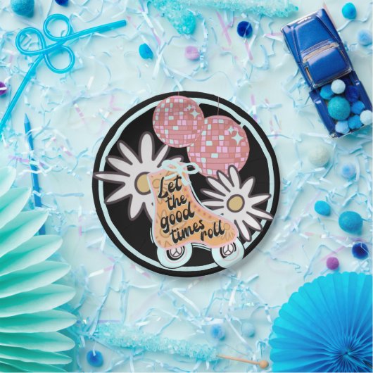 Disco Roller Skaten-Party Pappteller (Party)