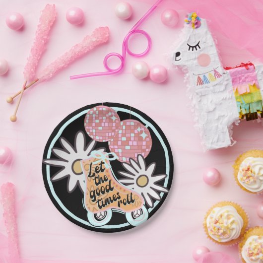 Disco Roller Skaten-Party Pappteller (Party)