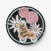 Disco Roller Skaten-Party Pappteller (Vorderseite)