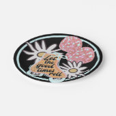 Disco Roller Skaten-Party Pappteller (Schrägansicht)