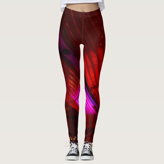 Disco-rote "Luxe" Leggings (Vorderseite)