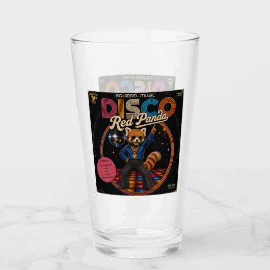 Disco-Roter Panda Glas (Vorderseite)