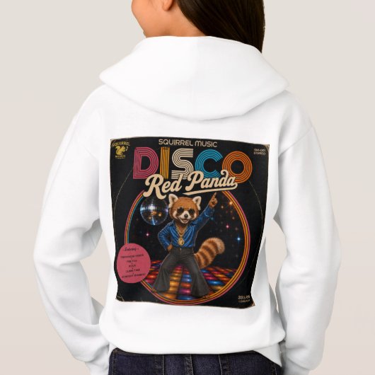Disco-Roter Panda Hoodie (Rückseite)