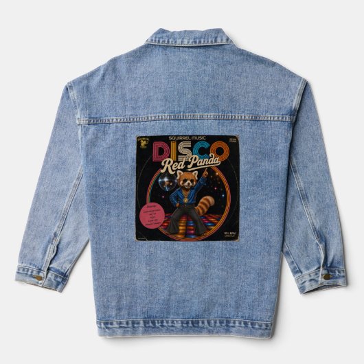 Disco-Roter Panda Jeansjacke (Rückseite)