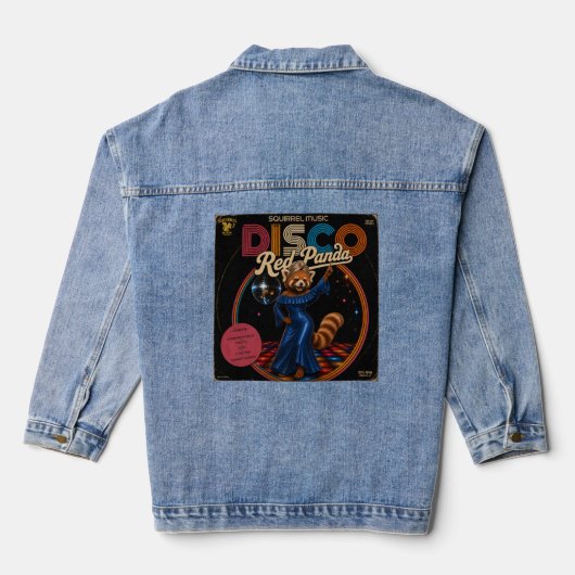 Disco-Roter Panda Jeansjacke (Rückseite)