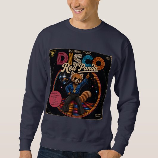 Disco-Roter Panda Sweatshirt (Vorderseite)