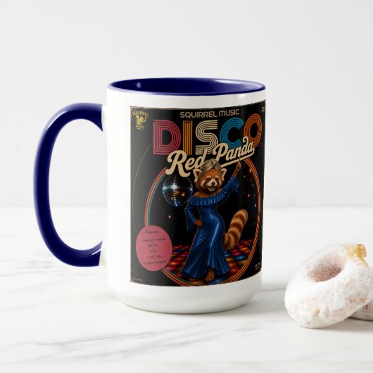 Disco-Roter Panda Tasse (Mit Donut)