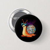 Disco-Schnecke Lustige Retro Coole Party-Performan Button (Vorne & Hinten)