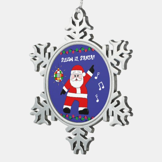 Disco Schneeflocken Zinn-Ornament (Rechts)