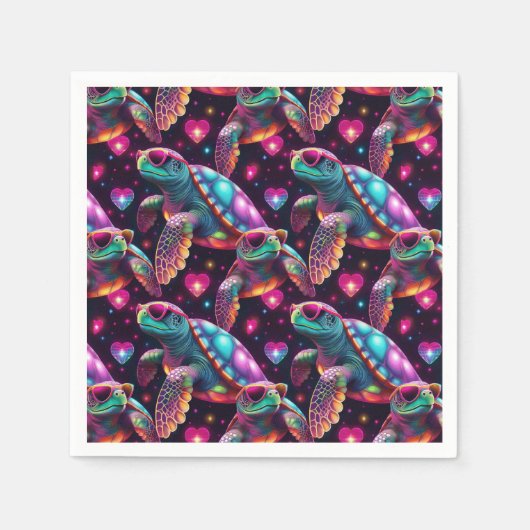 Disco Sea Turtle Serviette (Vorderseite)