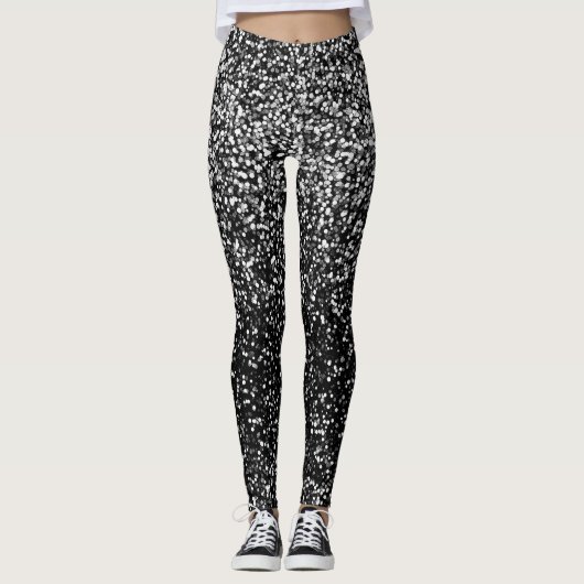 Disco Silber Glamour  Leggings (Vorderseite)