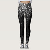 Disco-Silber-Glamour Leggings (Vorderseite)