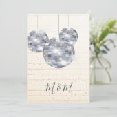 Disco Silver Rustic Brick Chic Einladung (Stehend Vorderseite)