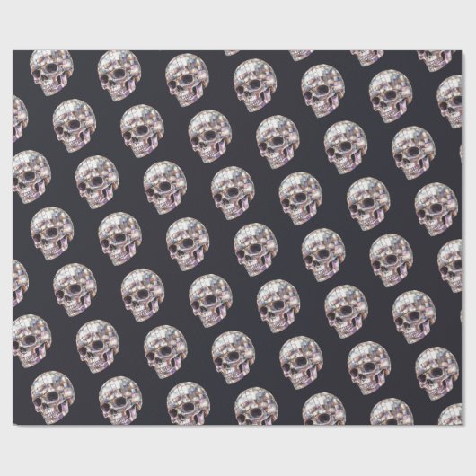Disco Skull Black Gift Geschenkpapier (Flach)