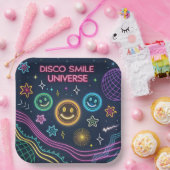 Disco Smile Universe – Funky Neon Celebration Art Pappteller (Party)