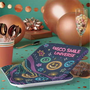 Disco Smile Universe – Funky Neon Celebration Art Pappteller