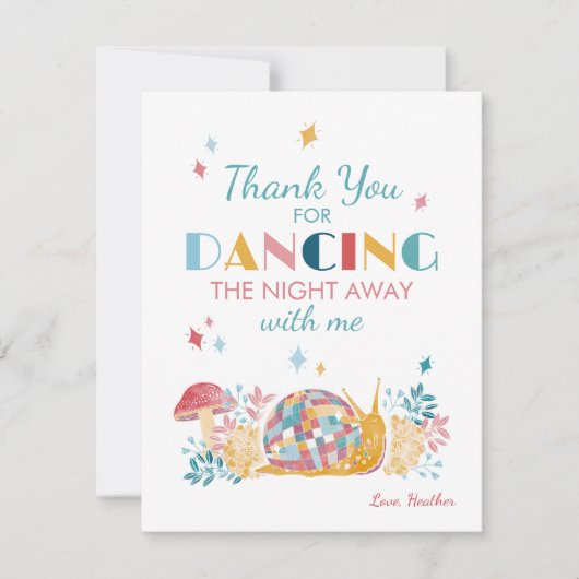 Disco Snail Geburtstagsparty Dankeskarte (Vorderseite)