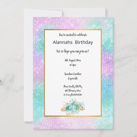 DISCO SPARKLE BIRTHDAY EINLADUNG (Vorderseite)