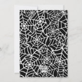 Disco Spiders Halloween Blue Retro Kostüme Party Einladung (Rückseite)