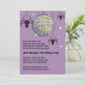 Disco Spiders Halloween Lila Retro-Kostüm-Party Einladung (Stehend Vorderseite)