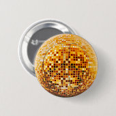 DISCO-SPIEGEL-BALL-FRIEDENSzeichen Button (Vorne & Hinten)