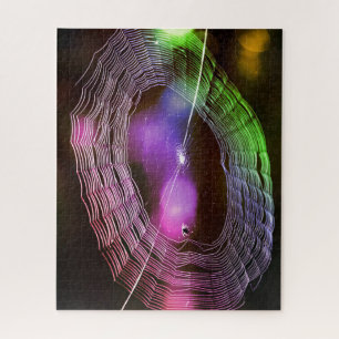 Disco Spinnennetz Farbiger Spaß Puzzle