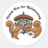 Disco Squirrels Thank You Runder Aufkleber (Vorderseite)